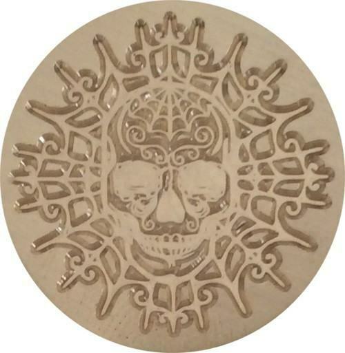 Sugar Skull on Spider Web Wax Seal Stamp Head - 1.2" diameter