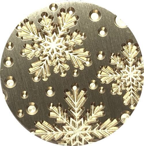Allover Snowflakes design brass Wax Seal Stamp head, 1" diameter