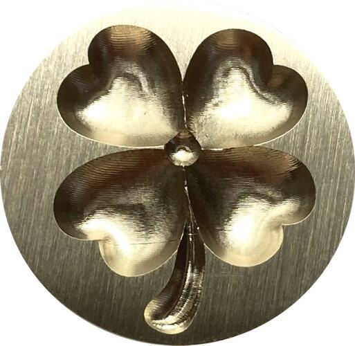 3D engraved 4-Leaf Clover Wax Seal Stamp head, approximately 7/8" diameter