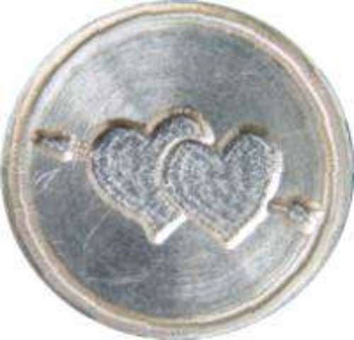 Twin Hearts 3/4" brass seal die (to use with Murano Glass Handle)