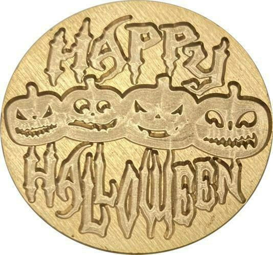 Happy Halloween 4 Pumpkins, Ghoulish Font Wax Seal Stamp Head
