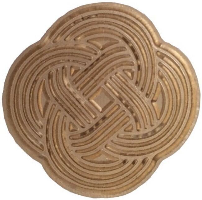 Celtic Eternity Knot - shaped Wax Seal Stamp with Green wood handle