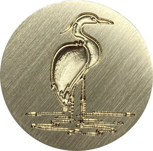 3D Heron Standing in Water - Wax Seal Stamp head