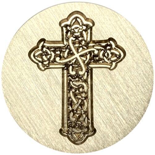 Christian Cross Wax Seal Stamp Head, 1" diameter