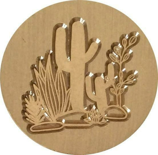 Cactus wax seal stamp - 1" diameter