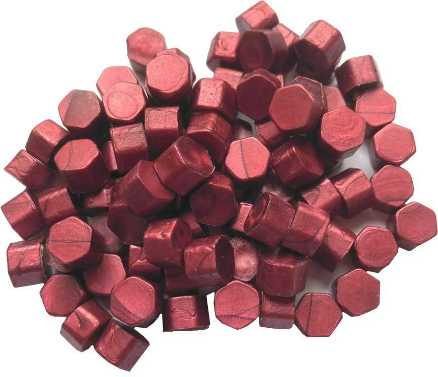 Red Satin/Pearl Sealing Wax Beads for Envelopes & Invitations, approx 250 beads