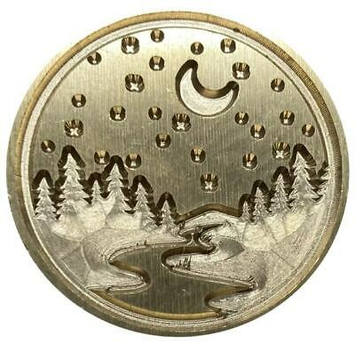 Forest with Moon & Stars Above, Running Stream Below - Wax Seal Stamp Head