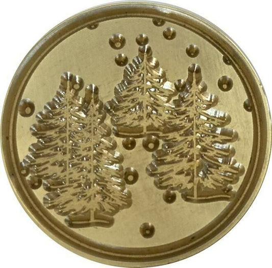 Trees Surrounded by Falling Snow Wax Seal Stamp Head