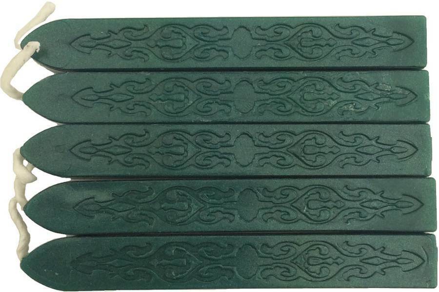Dark Green Sealing Wax (with wick) - 5 Sticks