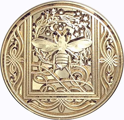 bumble bee intricate design, 1.2" diameter wax seal stamp